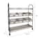 Hello Honey® 46" Rustic Farmhouse Galvanized Metal 4-Tier Cart with 6 Storage Bins